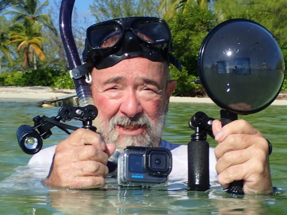 Jeff in the water with a GoPro