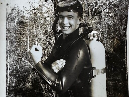 young Jeff in full scuba gear